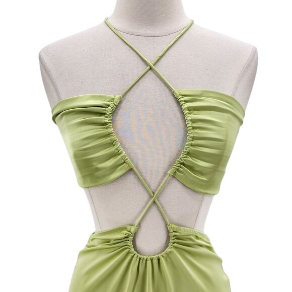 Beginning Boutique Womens 10 Dress Taylor Green Maxi Green Cocktail Party Summer - Picture 2 of 12